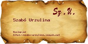 Szabó Urzulina névjegykártya