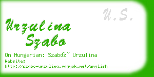 urzulina szabo business card